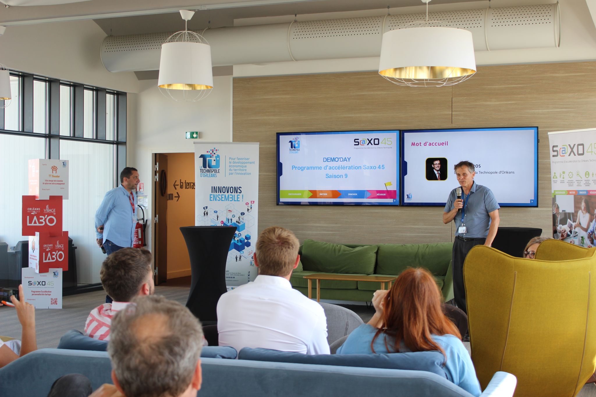 Frédéric Ros et Matthieu Jimenez lors du demo day SAXO 45